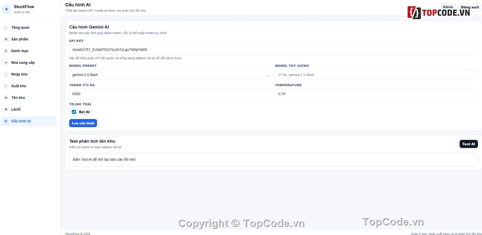 Website Quản Lý kho,Code Website Quản Lý,Website AI